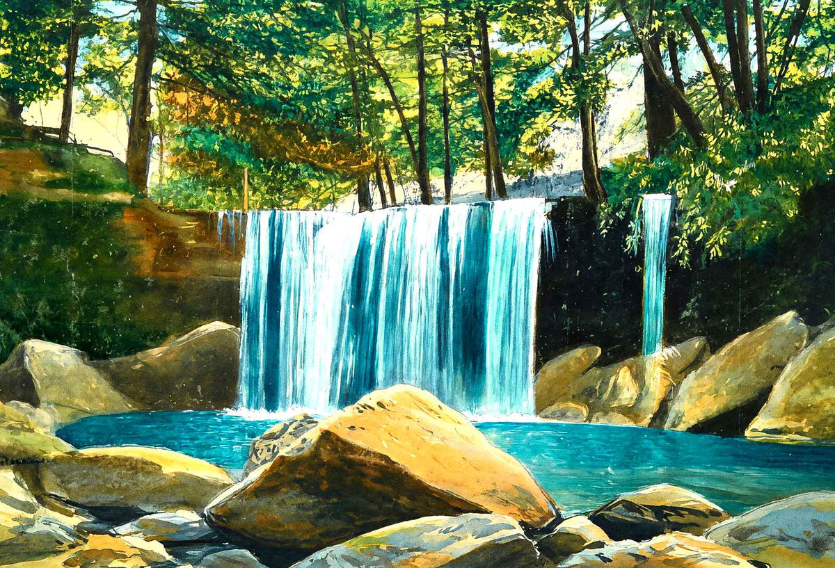Falls at Cascade Park, New Castle, PA 1906 art print