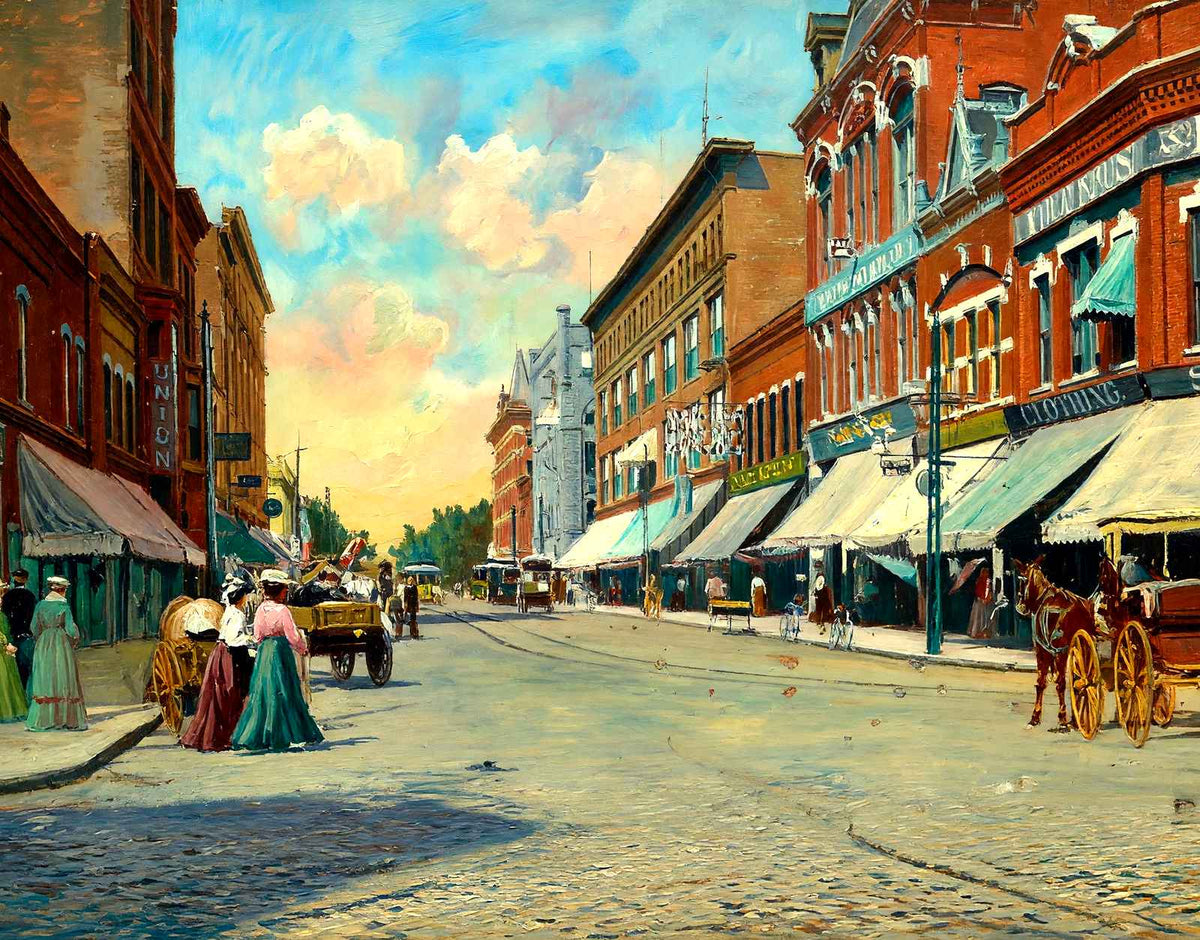 Fourth St from Pearl St, LA Crosse, WI (1906) art print