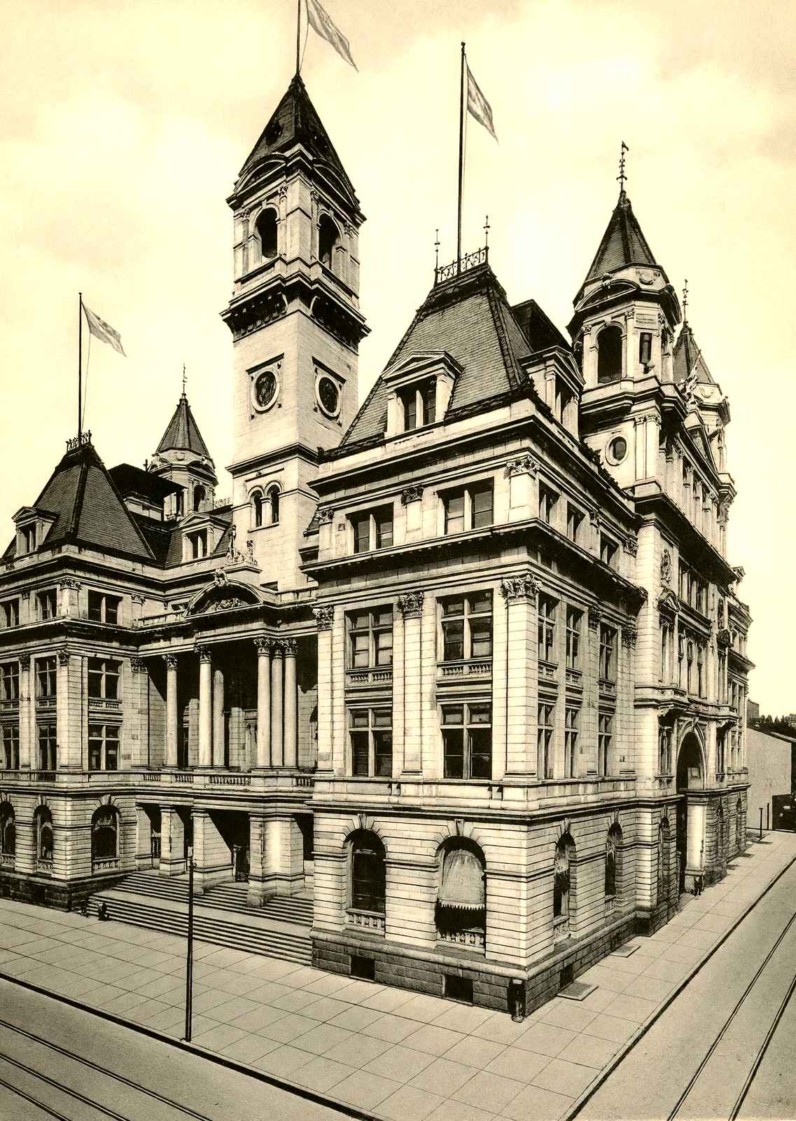 Post Office, Pittsburgh PA in 1906 vintage print