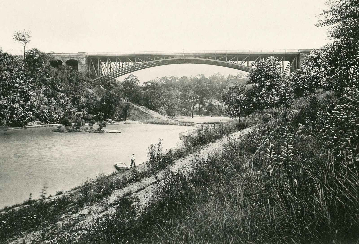 Panther Hollow Bridge, Pittsburgh PA 1907 vintage print