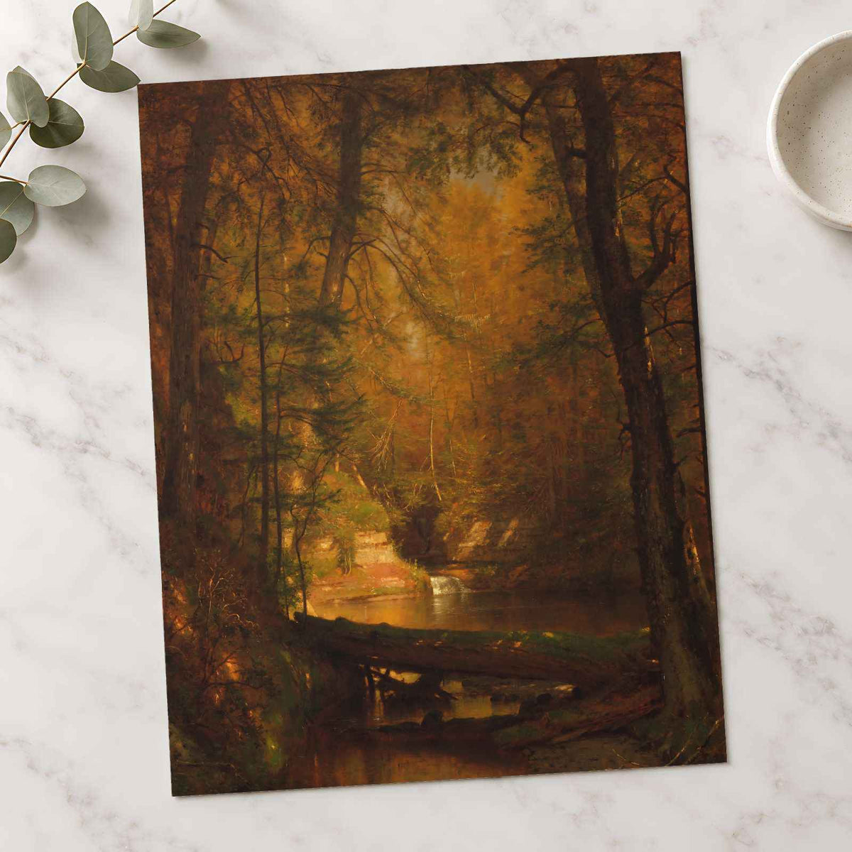 The Trout Pool fine art print by Worthington Whittredge (1870)