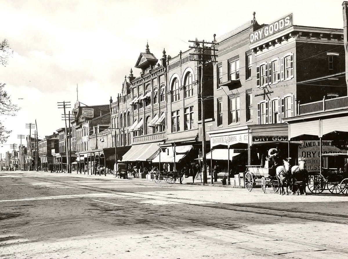 Business Section, High St, Pottstown, PA 1904 restored photo print