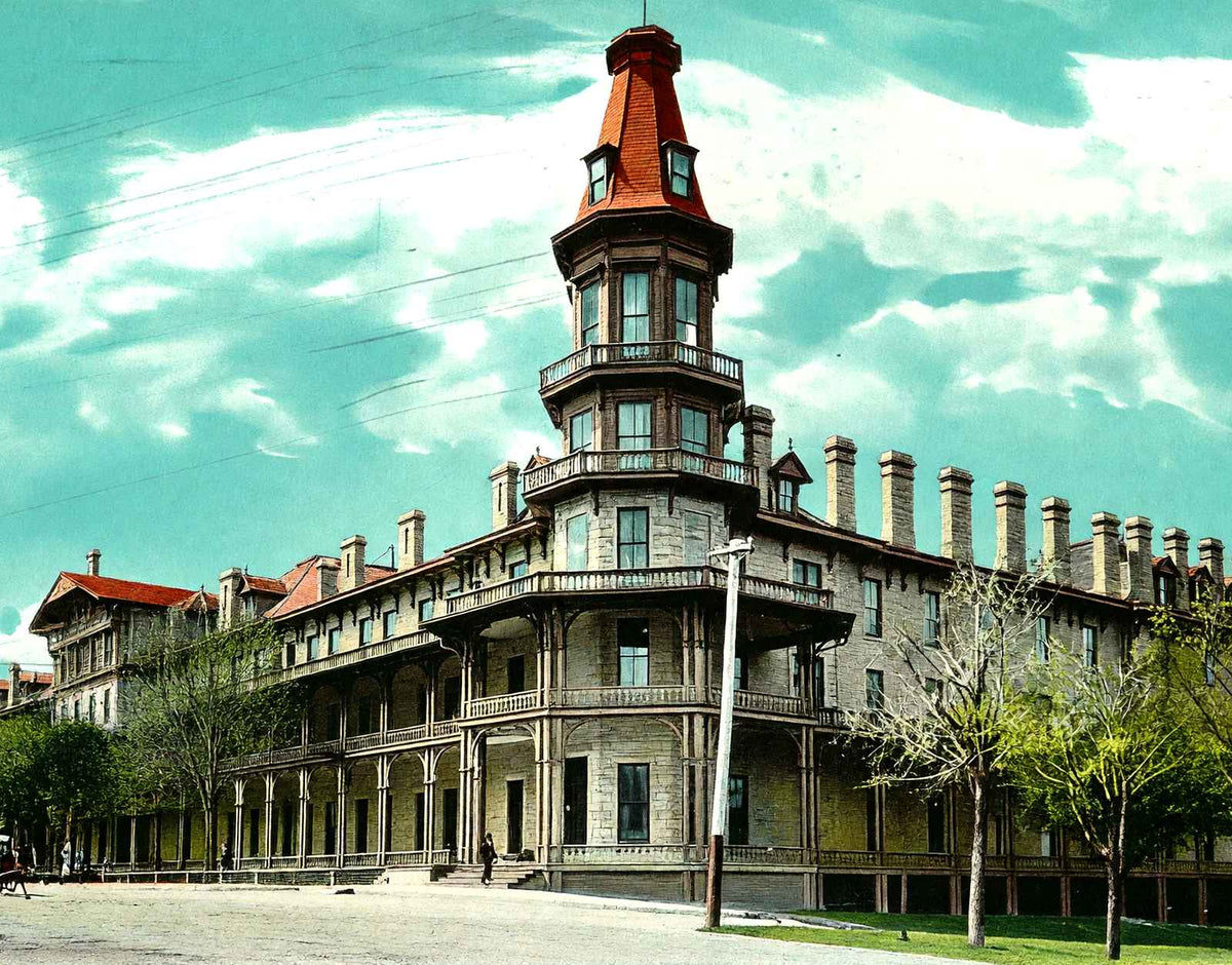Fountain Spring House, Waukesha, WI in 1906 vintage print