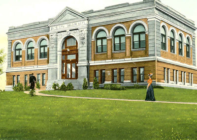 Public Library, Easton, PA in 1908 vintage print