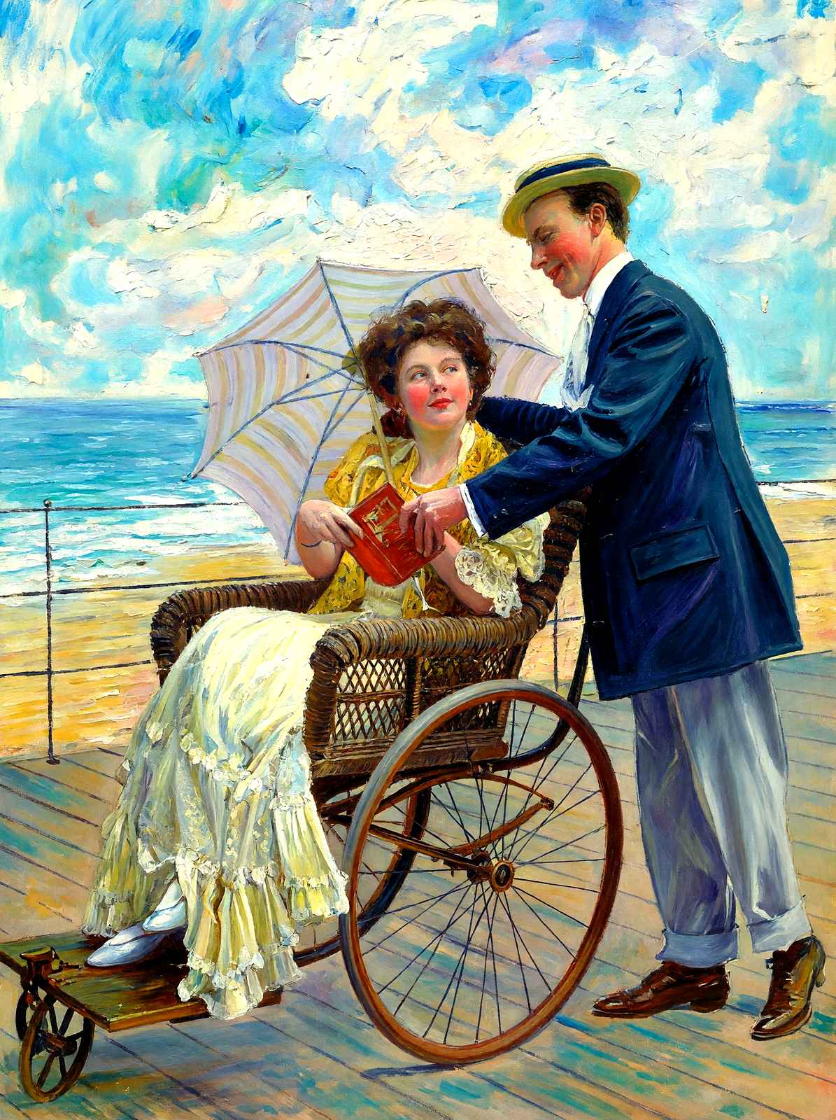 Taken by Surprise, Atlantic City, NJ in 1907 painting