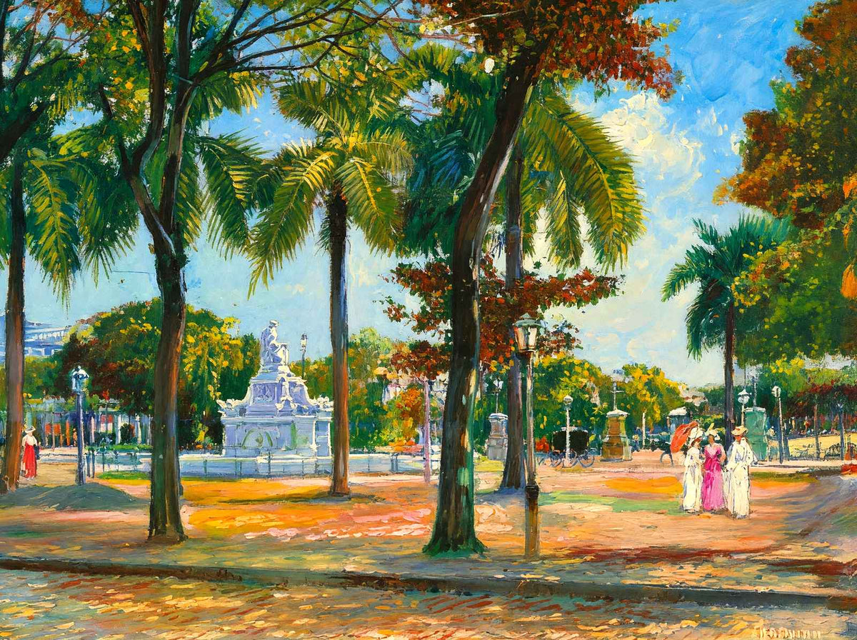 The Prado and Indian Statue Havana Cuba art print