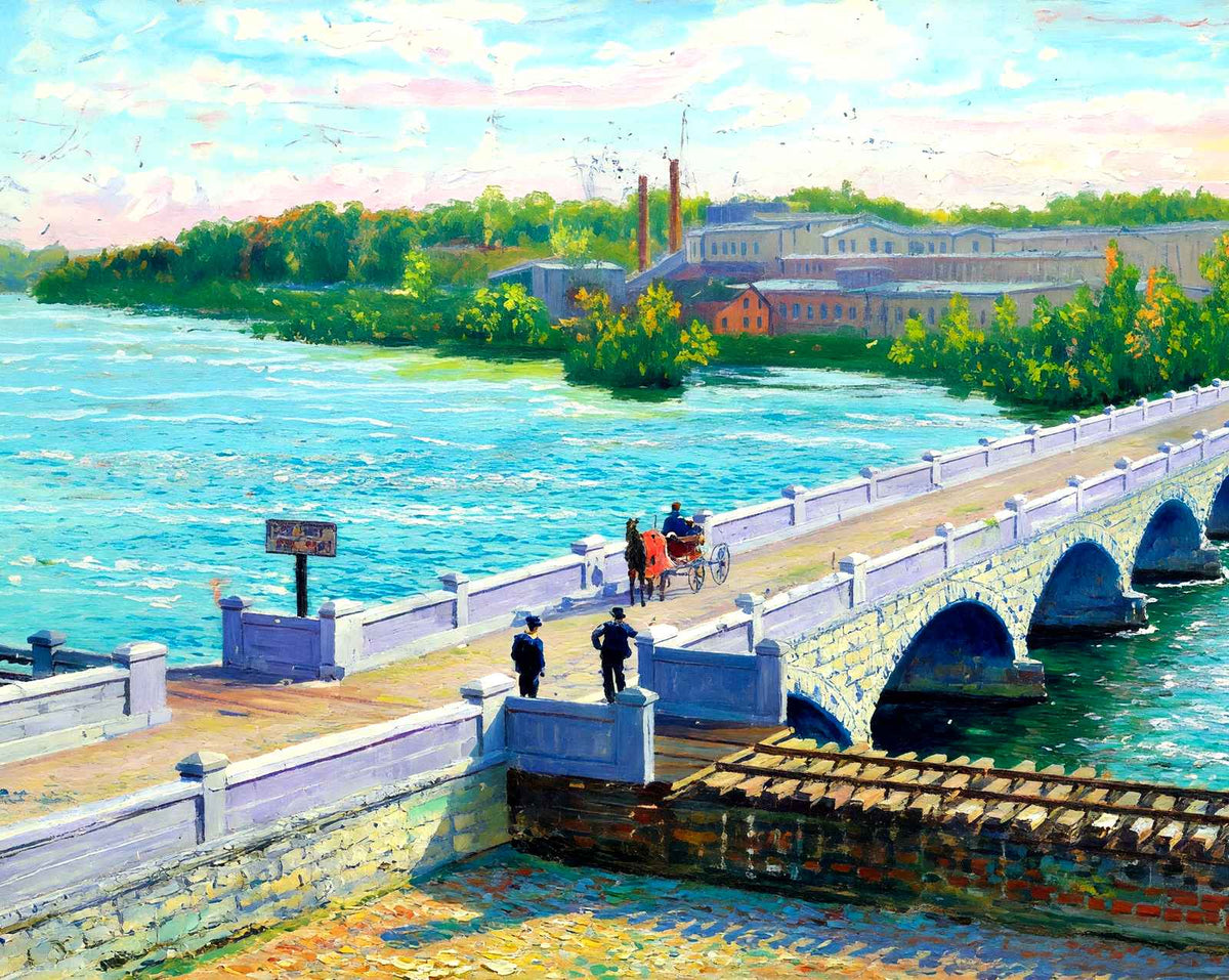 John Street Bridge, Appleton, WI in 1905 art print