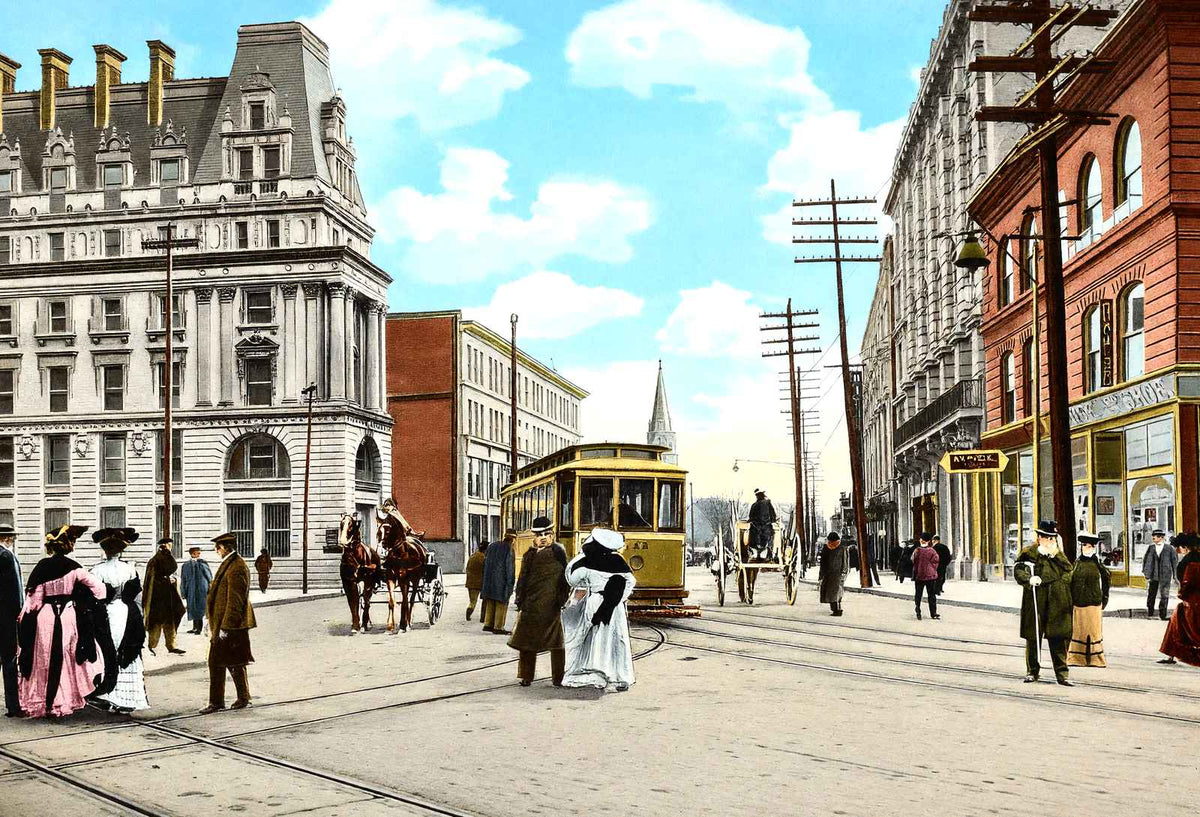 Market Street, Paterson, NJ in 1905 vintage print