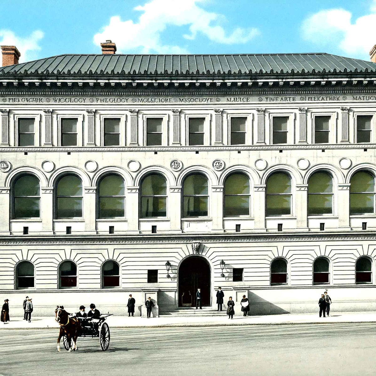 Public Library, Newark, NJ in 1905 vintage print