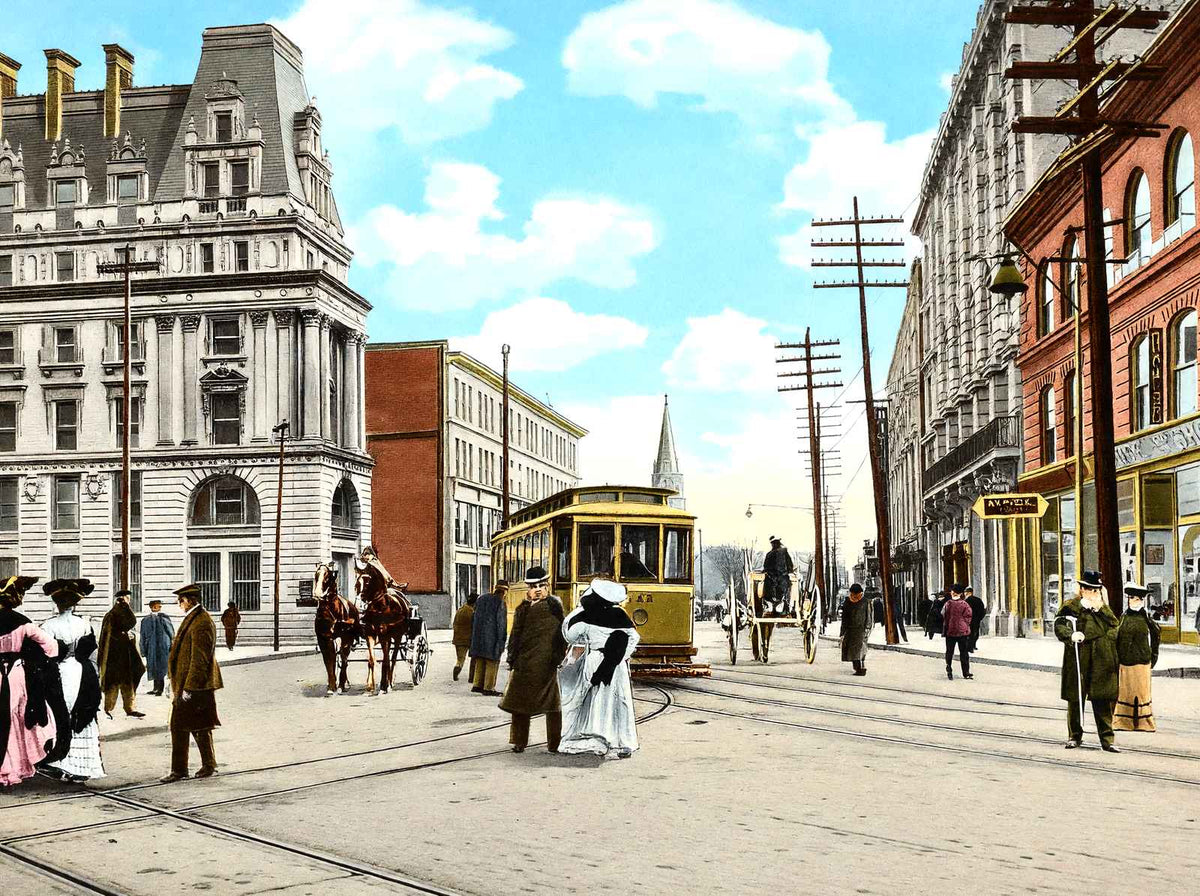 Market Street, Paterson, NJ in 1905 vintage print