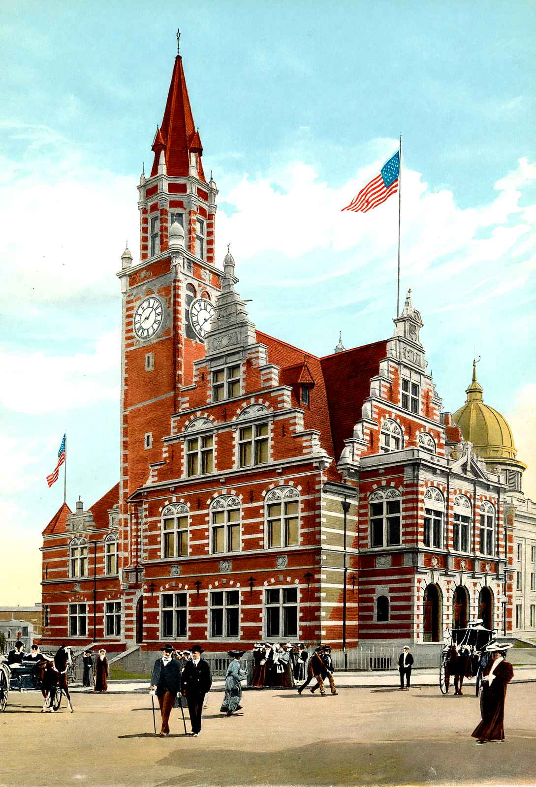 Post Office, Paterson, NJ in 1905 vintage print