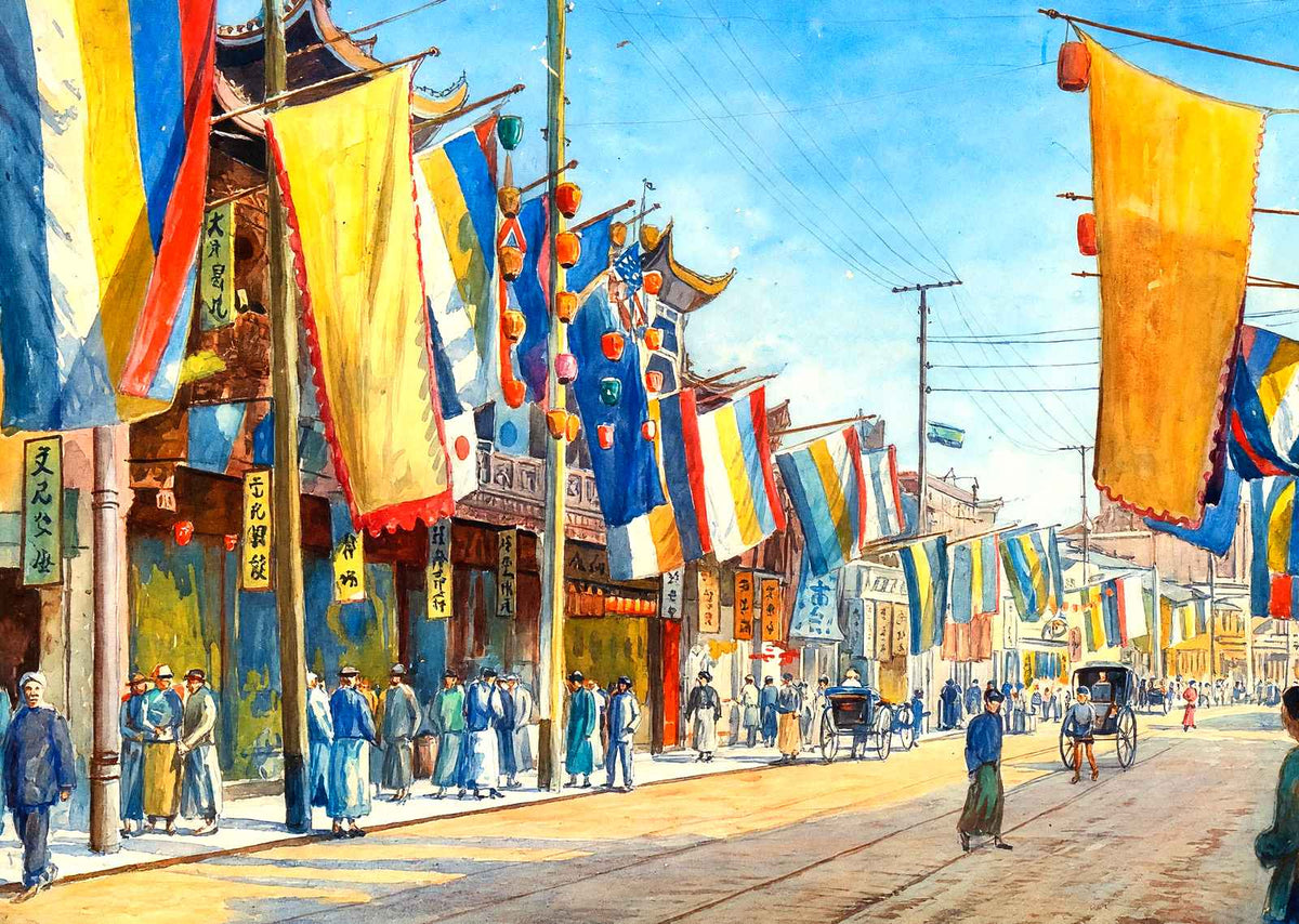 Nanking Road, Shanghai, China art print