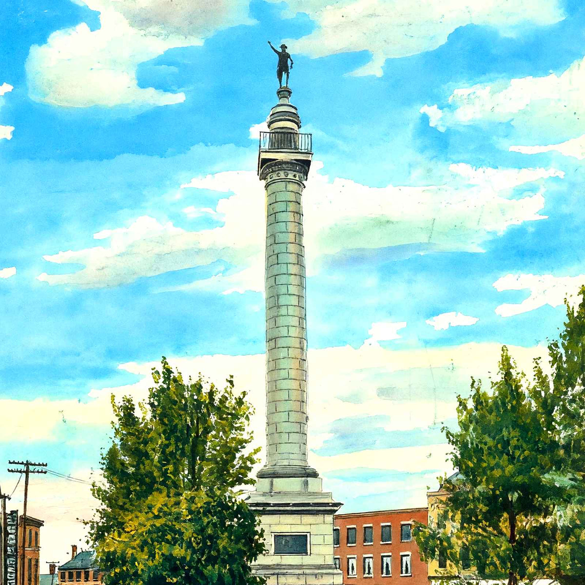 Battle Monument, Trenton, NJ in 1905 art print