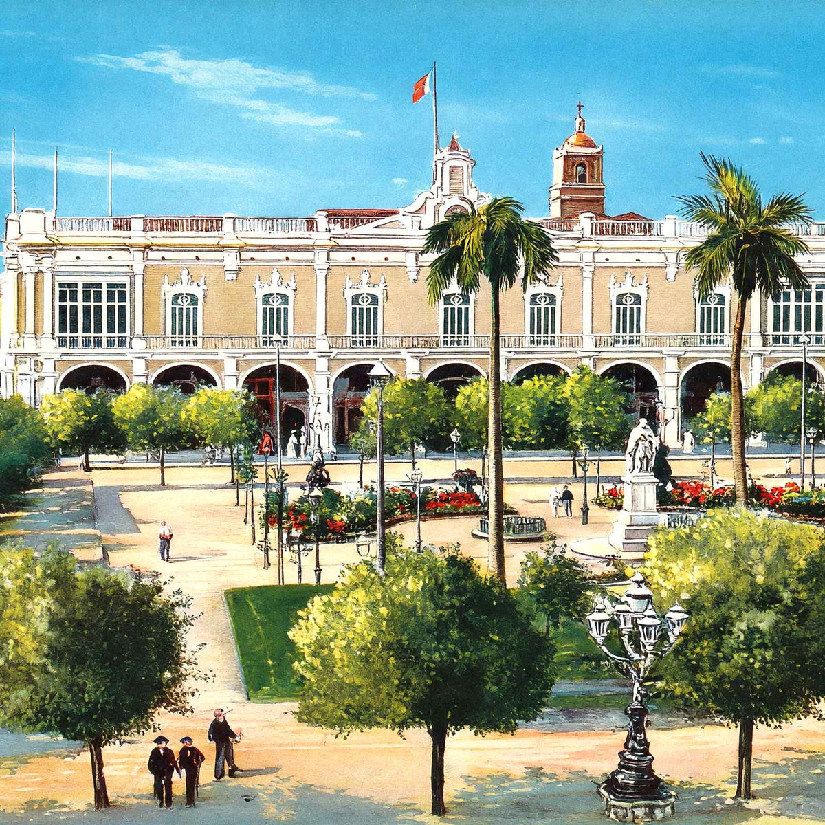 The Palace, Havana, Cuba in 1913 vintage print