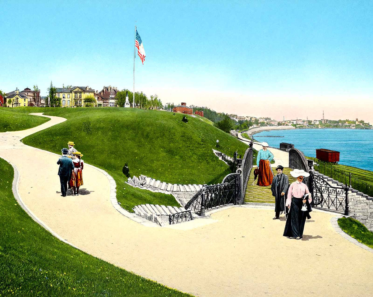 Juneau Park, Milwaukee, WI in 1905 vintage print