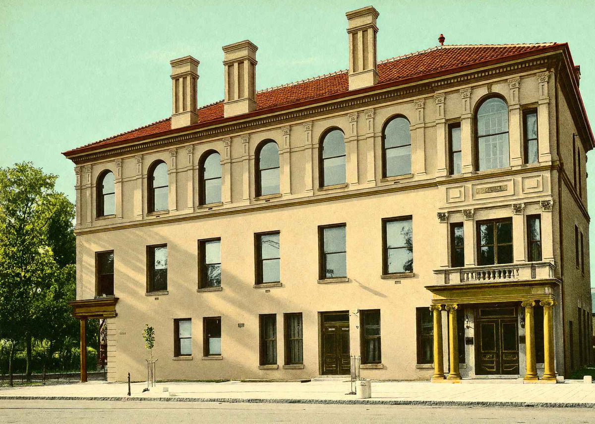 Olivia Raney Library, Raleigh, NC in 1906 vintage print