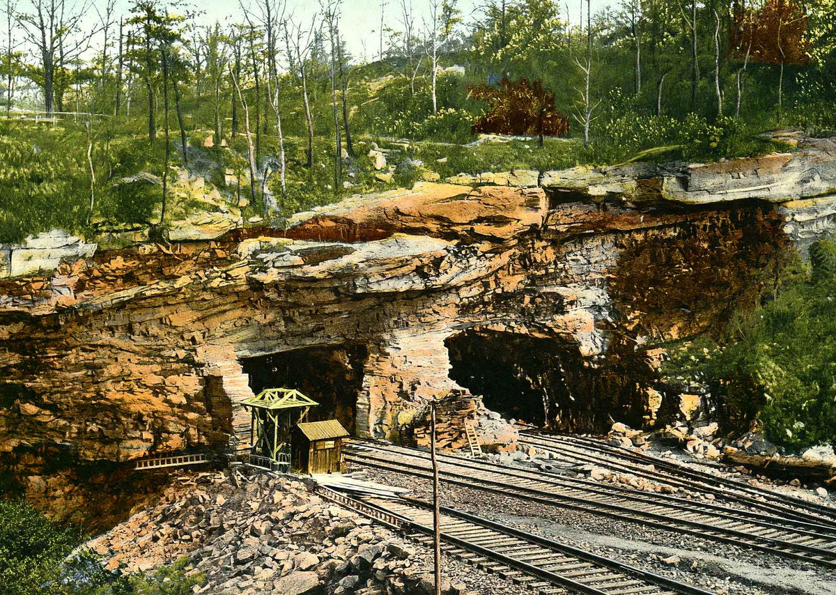 RR Tunnel in Nay Aug Park, Scranton PA 1907 vintage print