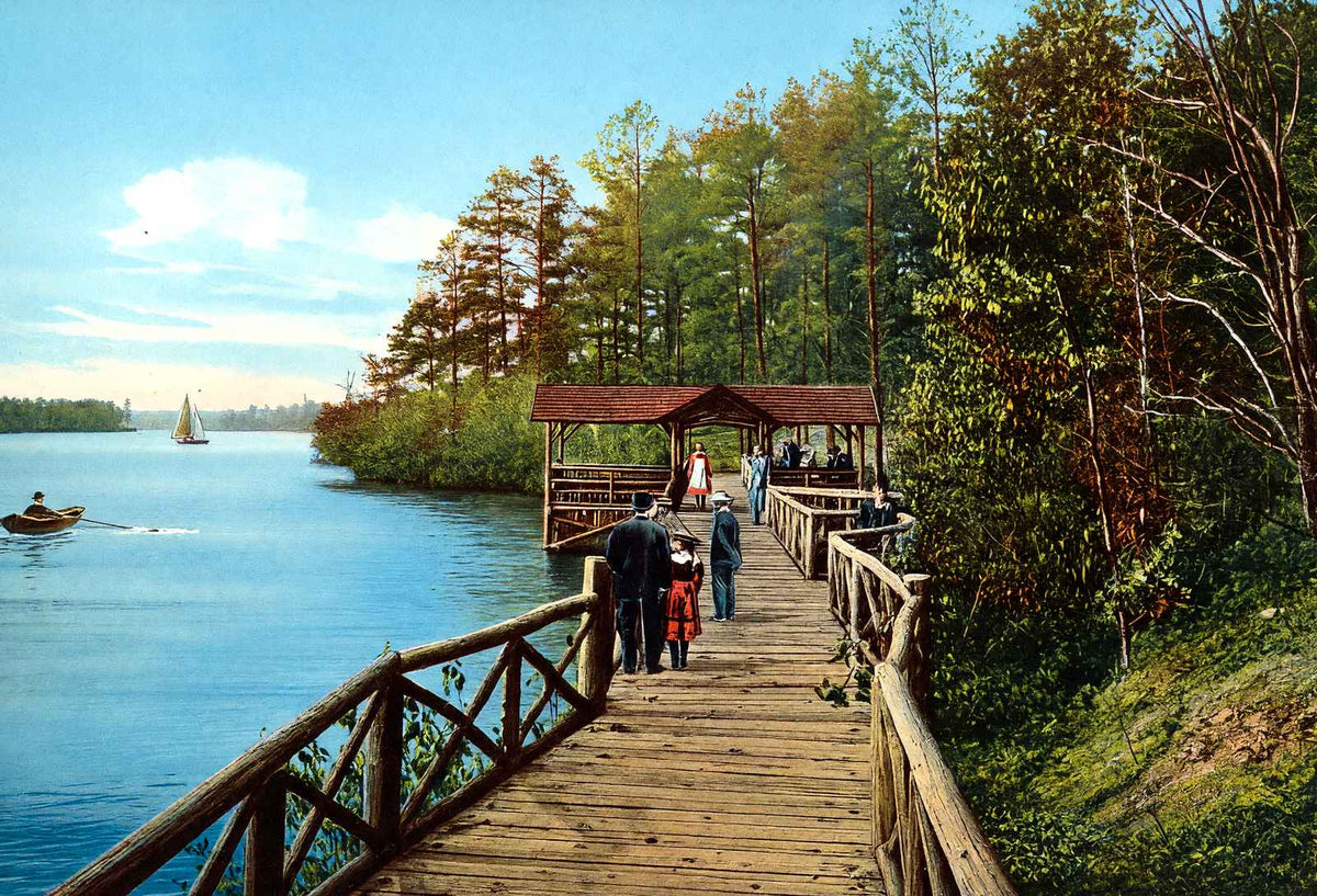 Kissing Bridge, Lakewood, NJ in 1905 vintage print