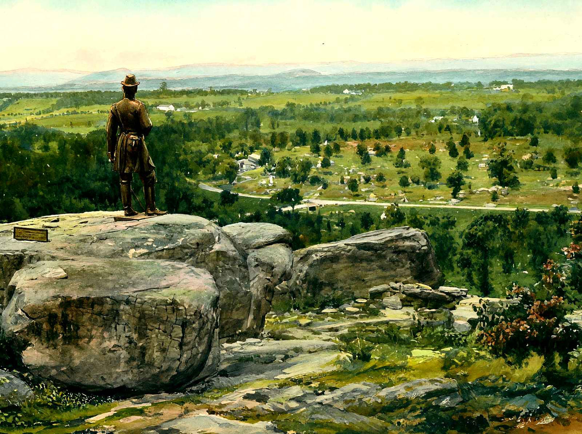 Warren Statue Little Round Top, Gettysburg PA art print