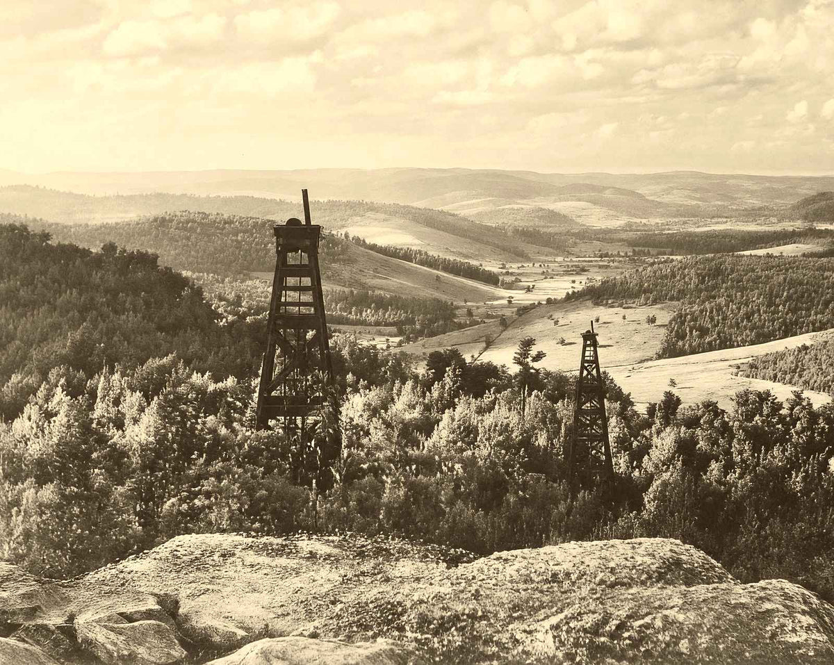 Four-Mile Valley from Rock City, Bradford PA vintage photo print