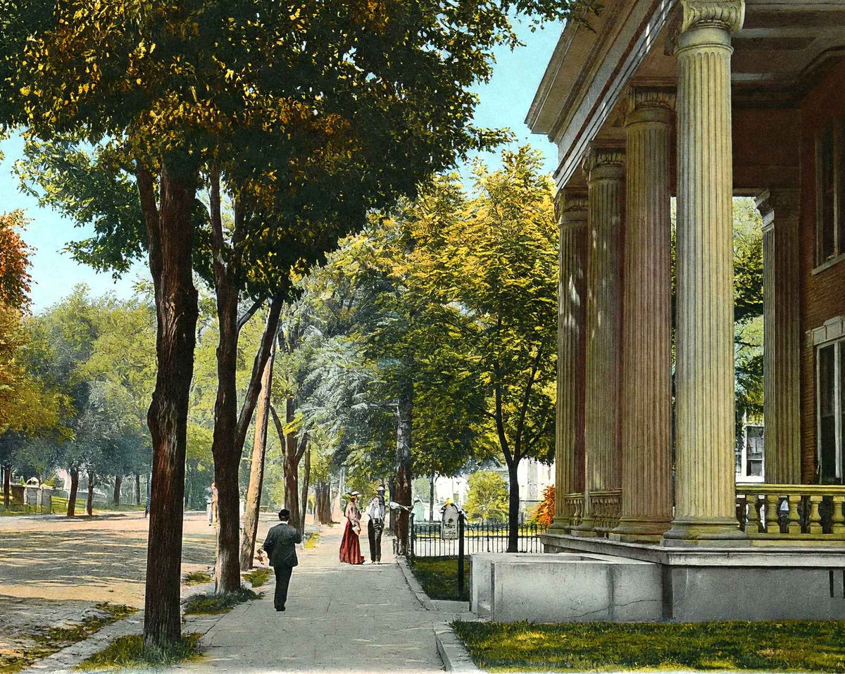Main Avenue, Knoxville, TN in 1907 vintage print