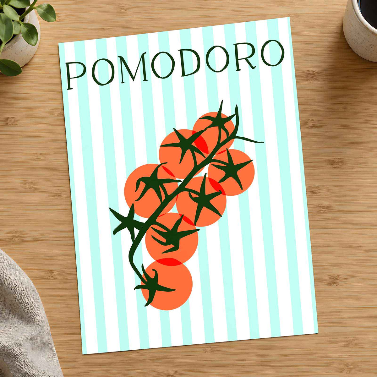 Pomodoro Tomatoes Illustration by Beatriz Camaleão Art Print Wall Decor