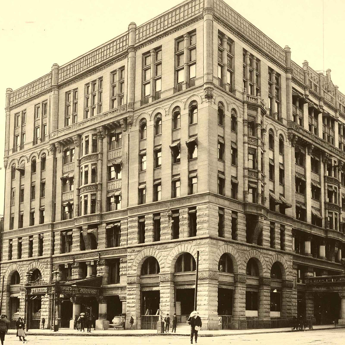 Pfister Hotel, Milwaukee WI in 1905 vintage print