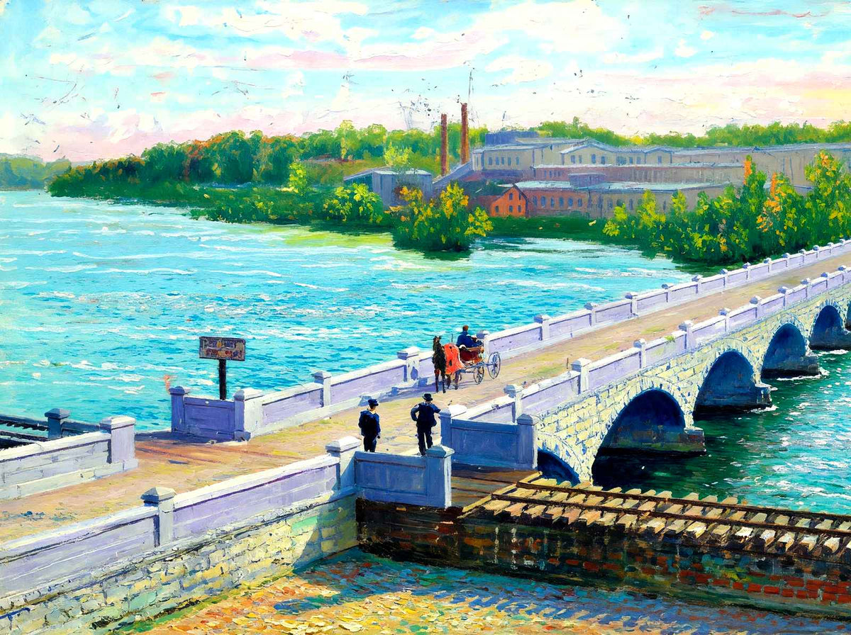 John Street Bridge, Appleton, WI in 1905 art print