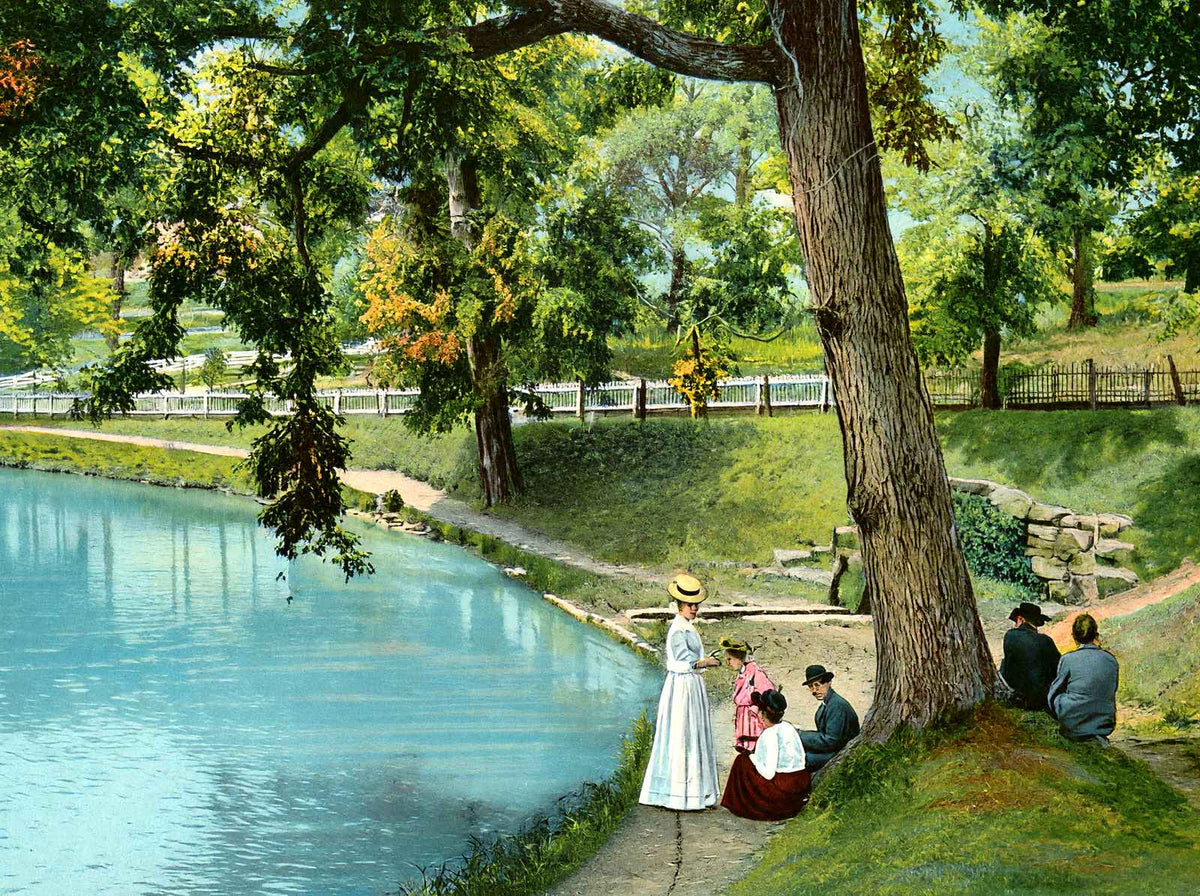 Fountain City Lake, Knoxville, TN in 1907 vintage print