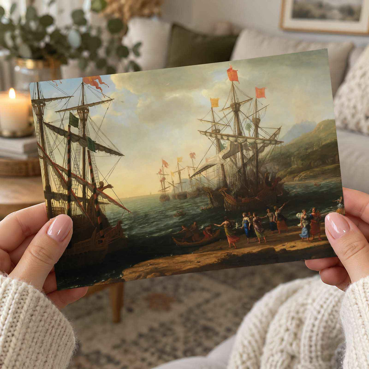 The Trojan Women Setting Fire to Their Fleet painting print by Claude Lorrain (Claude Gellée) (1643)