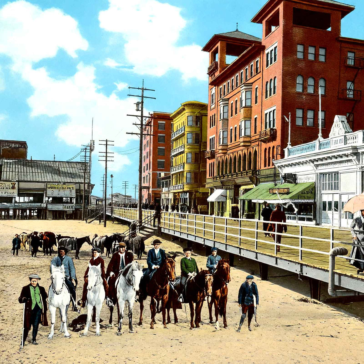 On the Sands, Atlantic City, NJ in 1901 vintage print