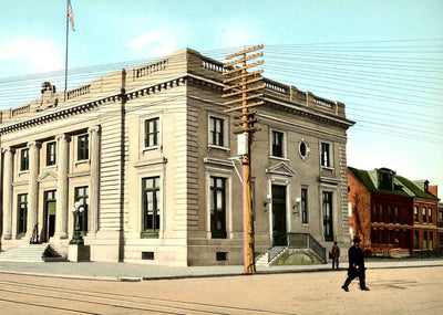 Post Office, Wilkes Barre PA in 1907 vintage print