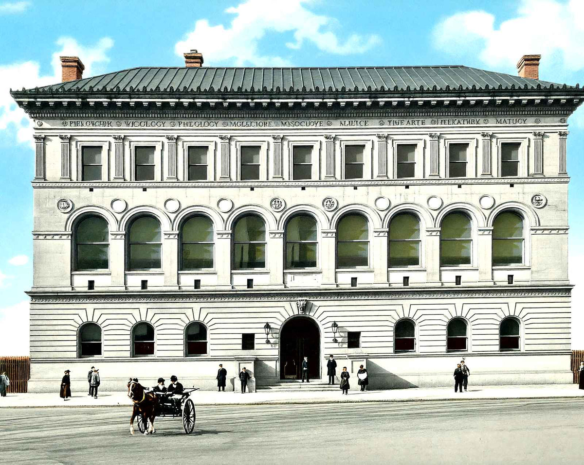 Public Library, Newark, NJ in 1905 vintage print