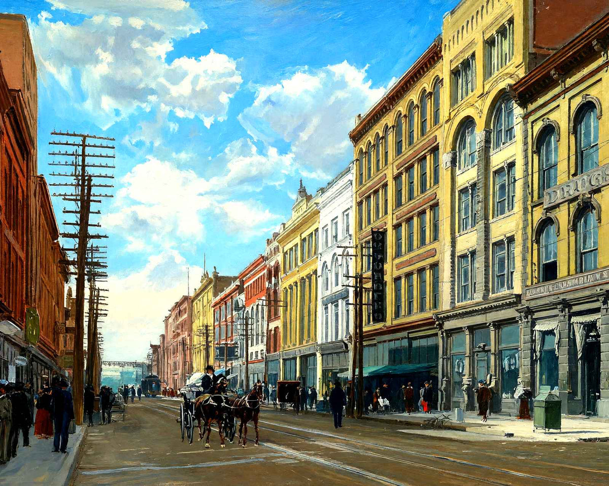 Gay Street, Knoxville, TN in 1907 art print
