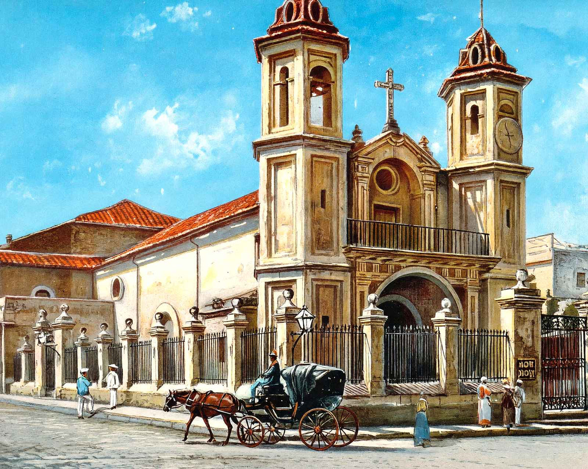 Christ Church, Havana, Cuba in 1913 vintage print