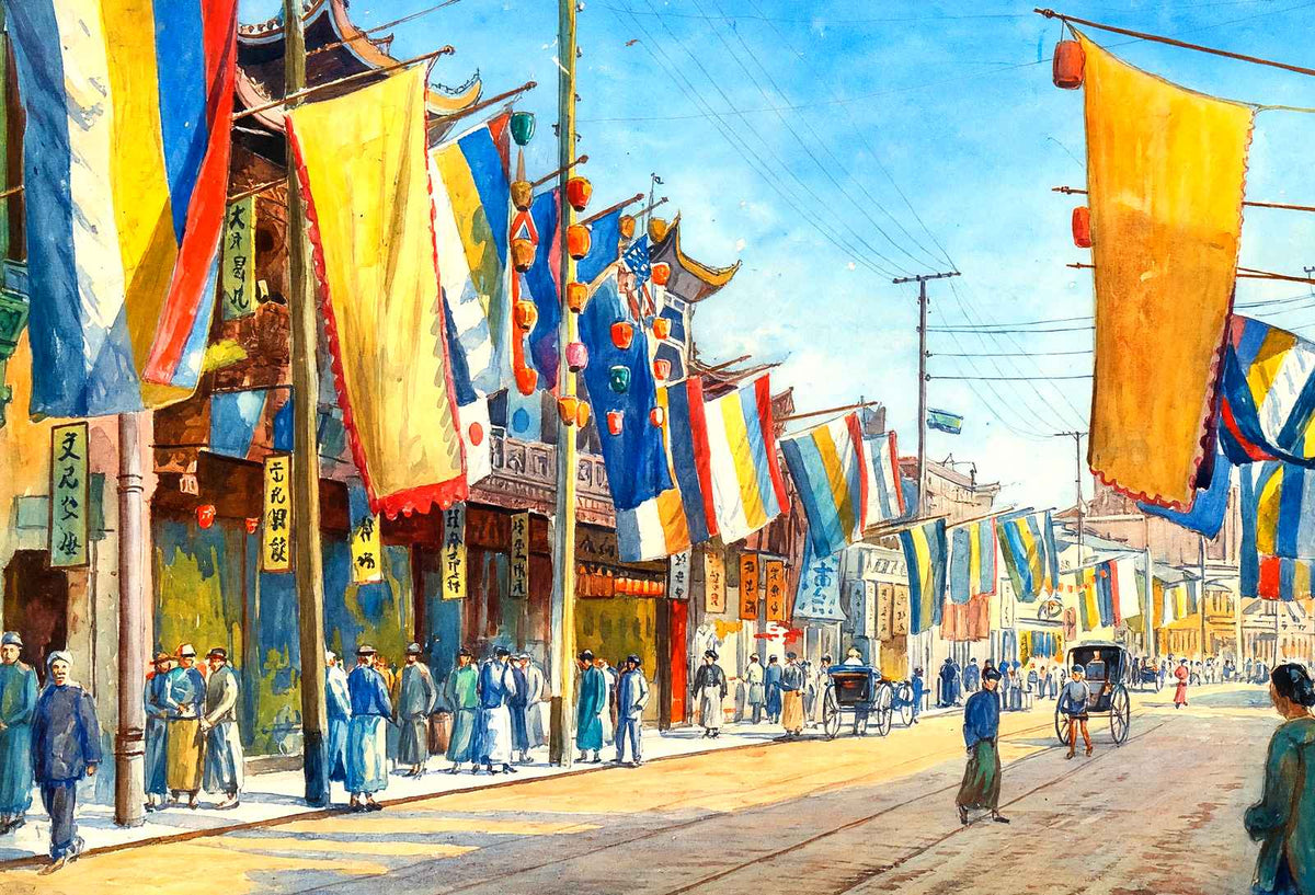 Nanking Road, Shanghai, China art print