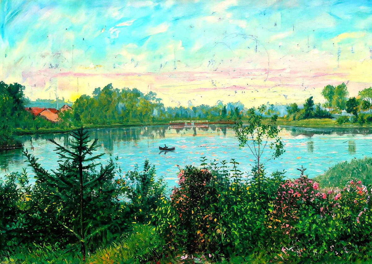 Long Park Lake, Lancaster, PA in 1907 art print