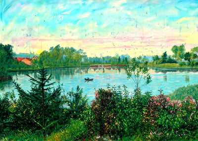 Long Park Lake, Lancaster, PA in 1907 art print