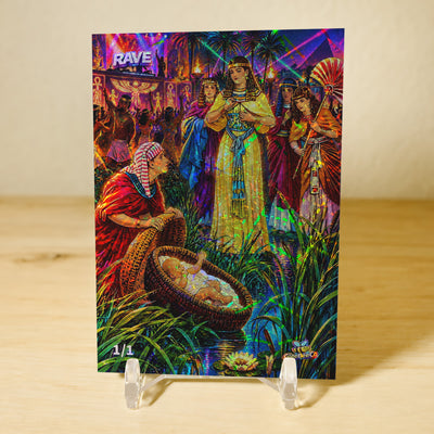 Baby Moses is Found Card Exodus 2:1-10 - Rave 2026 GleeBeeCo Holo Lasers 1/1