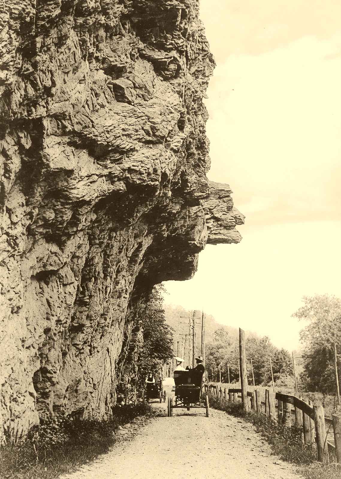 Profile Rock, Bloomsburg, PA in 1905 vintage photo print
