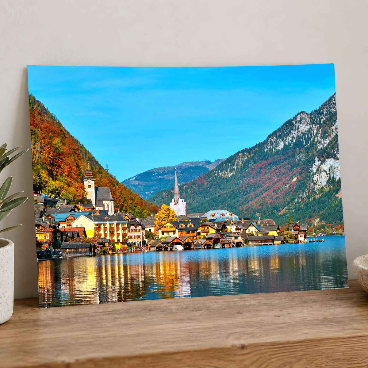 Hallstatt Village, Hallstatter See Lak, Alps Photo Print Wall Decor