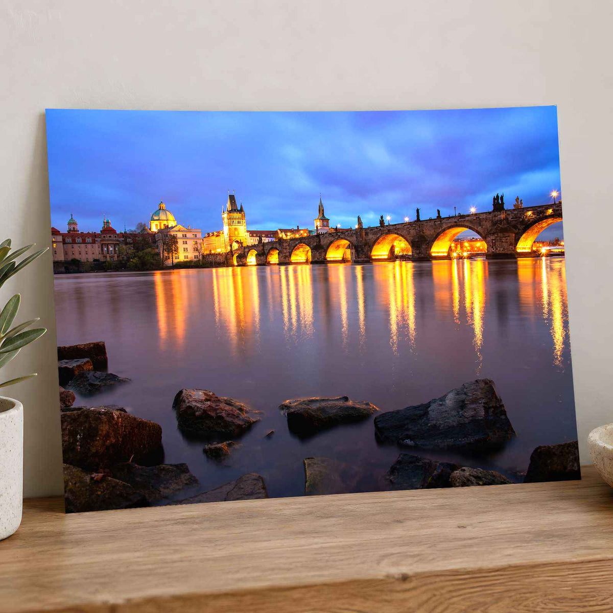 Charles Bridge, Vltava River, Prague Photo Print Wall Decor