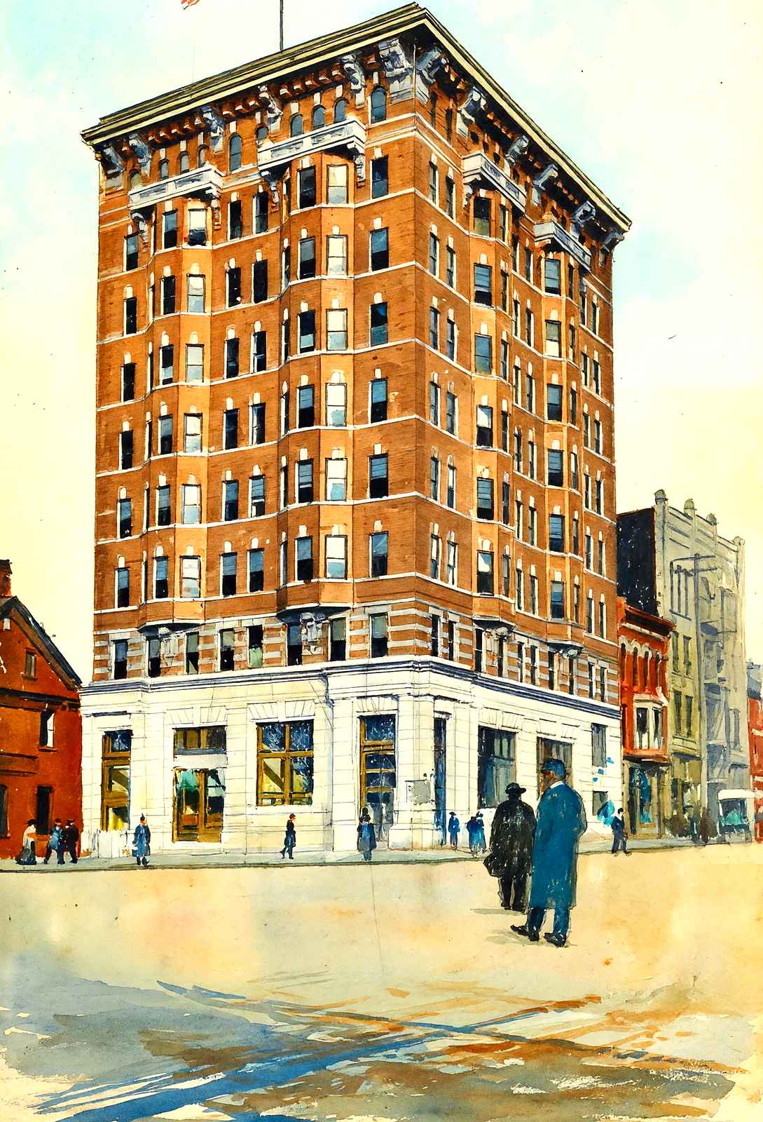 Colonial Trust Building, Reading, PA in 1907 art print