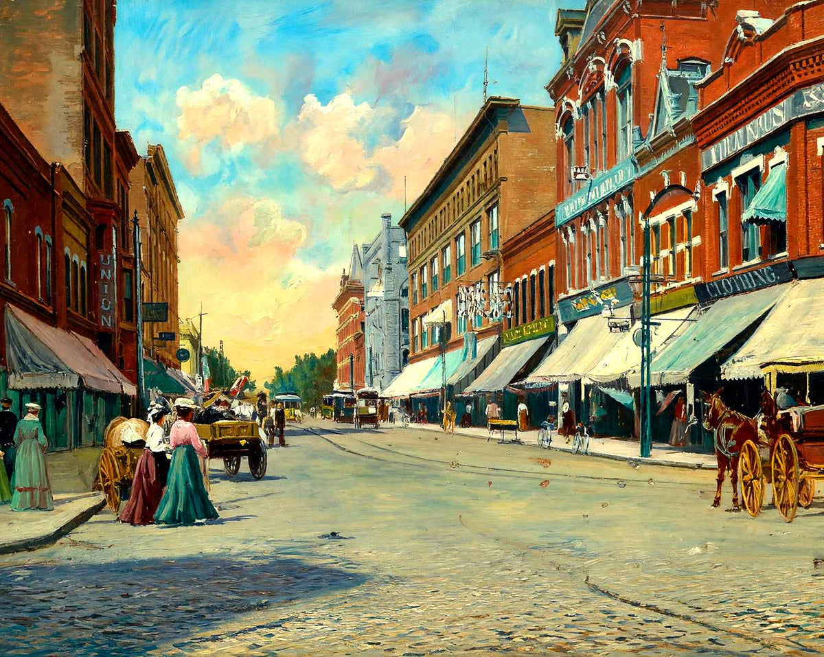 Fourth St from Pearl St, LA Crosse, WI (1906) art print