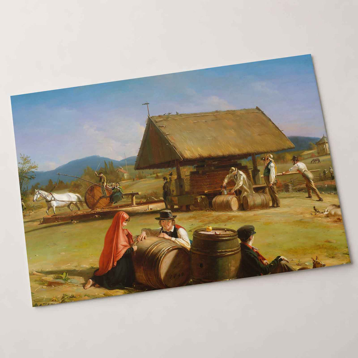 Cider Making fine art print by William Sidney Mount (1840)