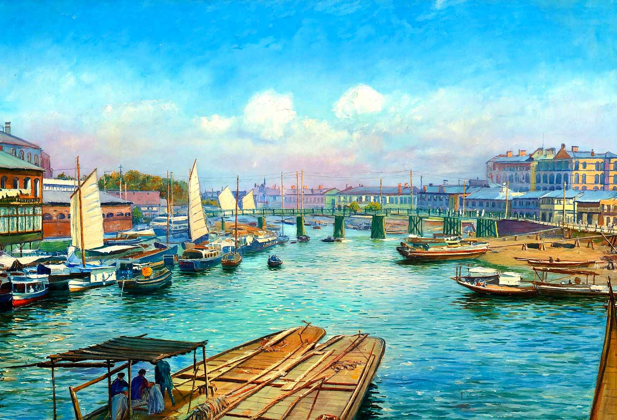Soochow Creek, Shanghai, China painting