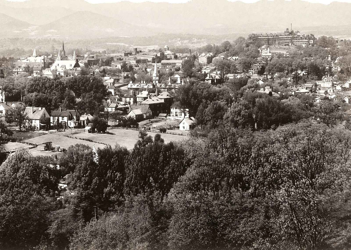 Bird's Eye View, Asheville NC in 1907 restored photo print