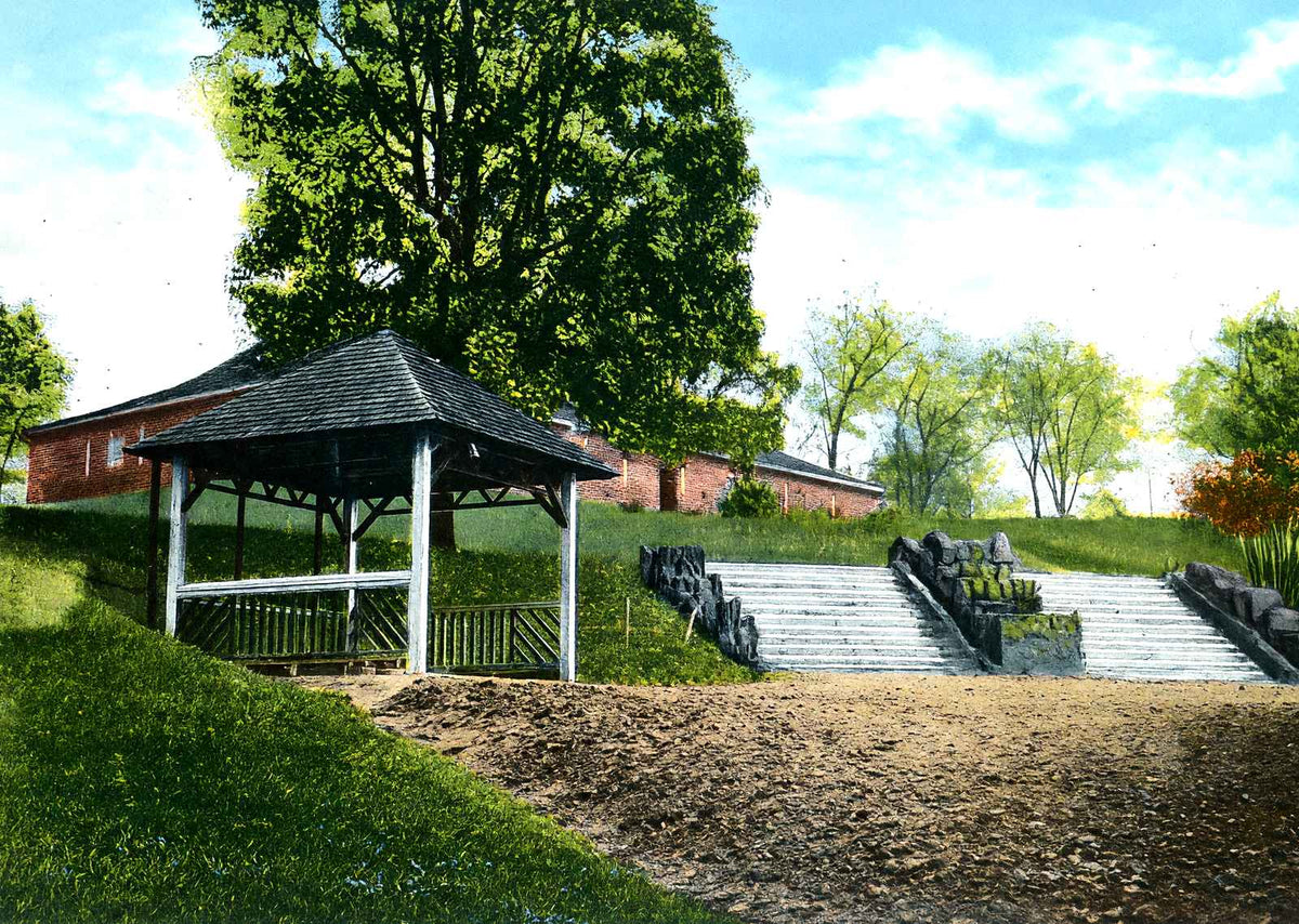 Spring & Steps, Cascade Park, New Castle 1906 vintage print