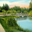 Lily Pond, Washington Park, Milwaukee, WI vintage print