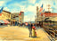On the Boardwalk, Atlantic City, NJ in 1902 art print